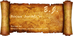 Bocsa Jordán névjegykártya
